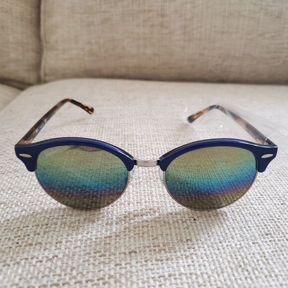 NEW: Ray-Ban 51mm Icons Clubround Phantos Sunglasses in Blue - Picture 7 of 16